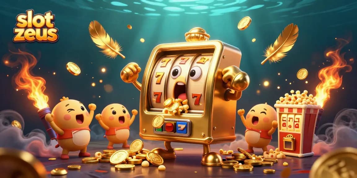 Experience thrilling wins with slot zeus in this dynamic illustration of a jackpot celebration with animated characters.