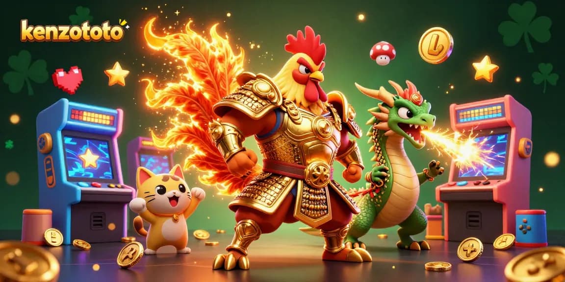 Kenzototo reveals the latest Macau lottery results through a colorful 3D digital casino illustration.