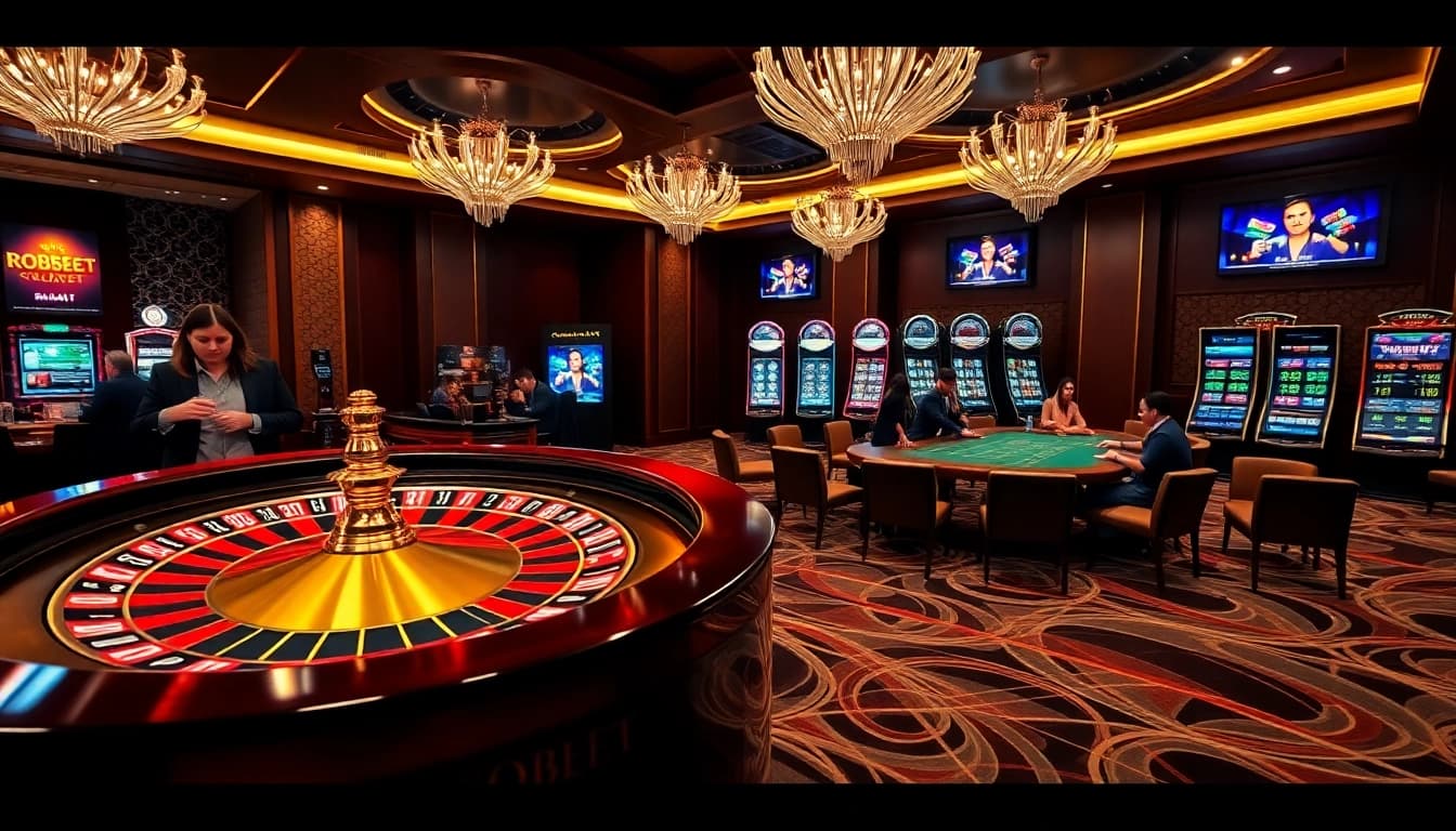 Engaging action at a casino with sbobet link alternatif visible on betting screens.