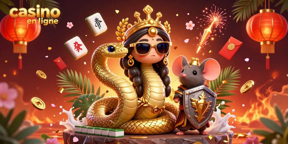 Découvrez l'excitation du casino en ligne avec cette illustration vibrante mettant en scène Méduse et des éléments de casino.