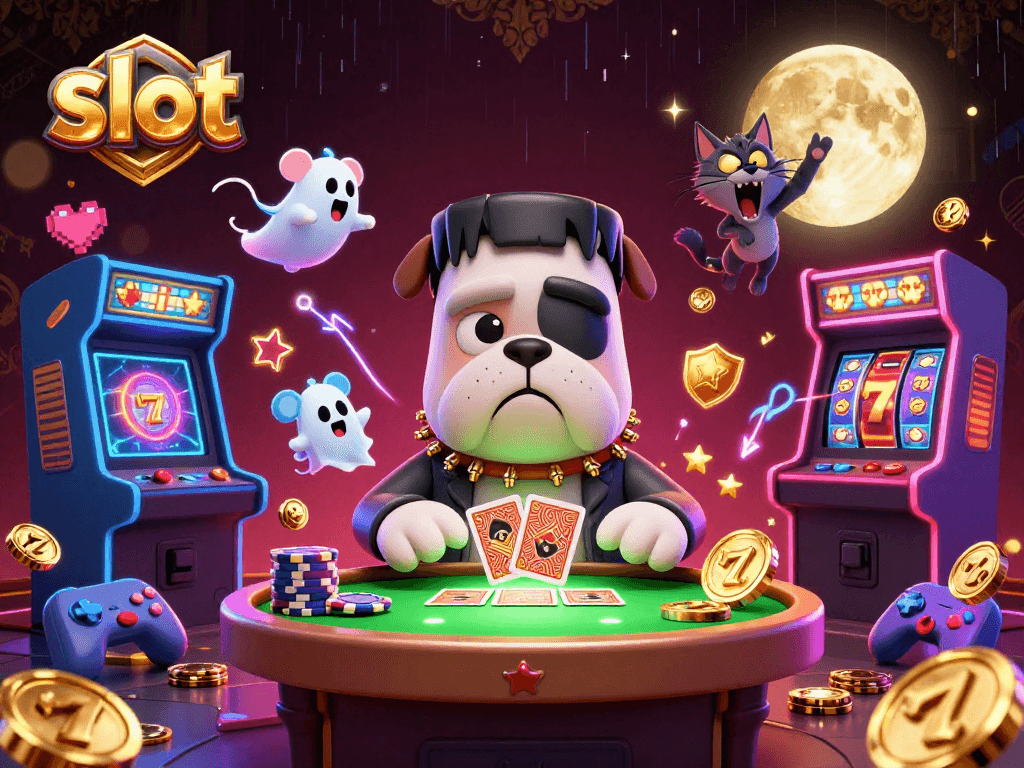 Slot dan mesin jackpot yang berputar, menggambarkan pengalaman taruhan yang menarik.