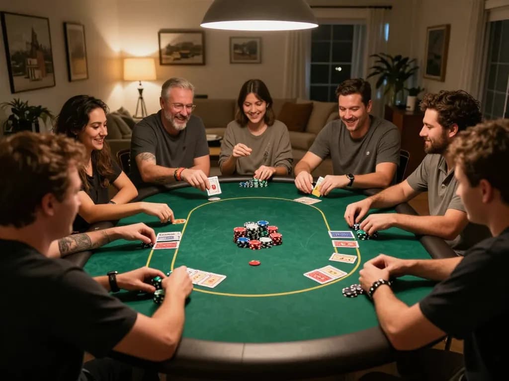 Gamble responsibly with g28-t1 while enjoying a lively home poker night with friends.