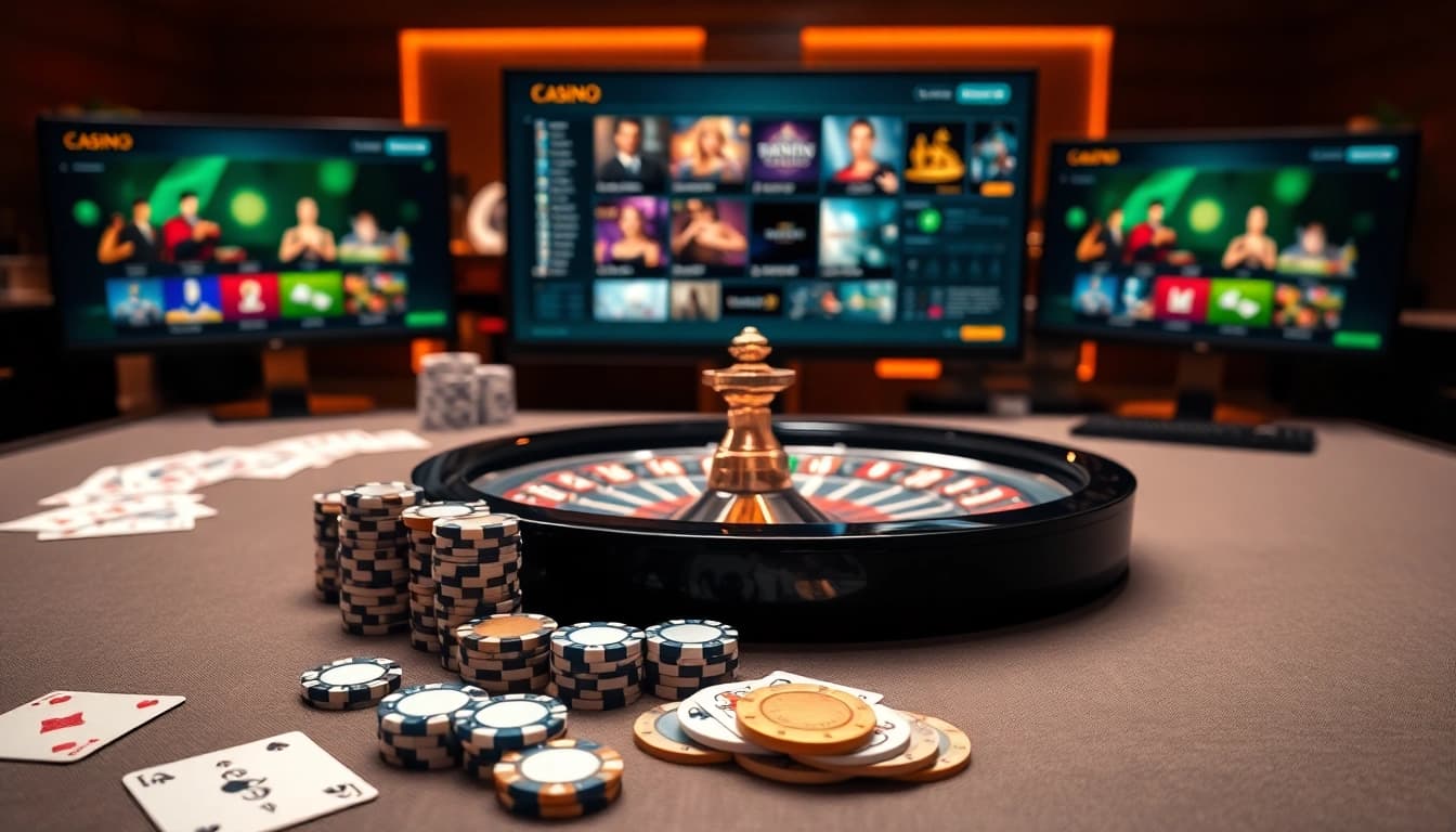 Découvrez l'excitation des meilleurs casinos en ligne avec des jetons de poker professionnels et une roulette.