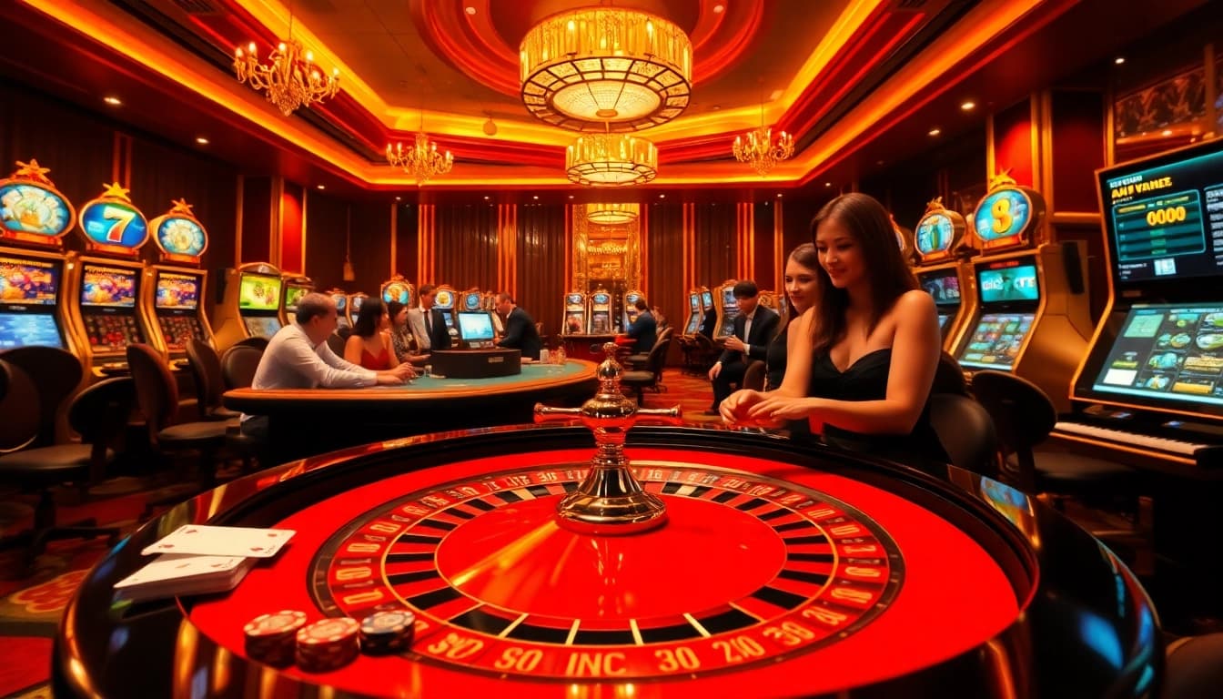 Players engaging in thrilling casino action at a luxurious table, highlighting KPI4D opportunities.