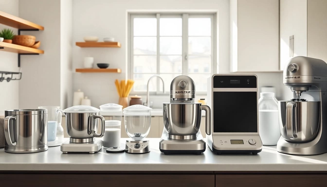 Showcase affordable appliance options in a modern kitchen, emphasizing style and functionality.