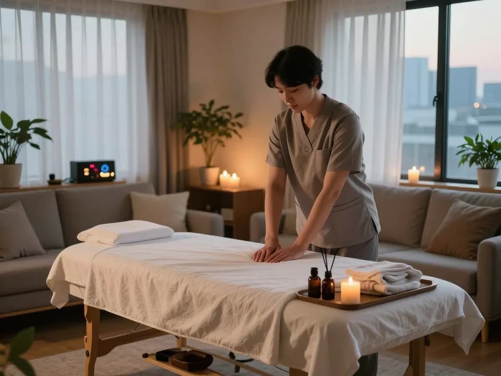 편안한 요소가 가득한 고요한 가정 환경에서 제공되는 인천출장안마 서비스 설정.
