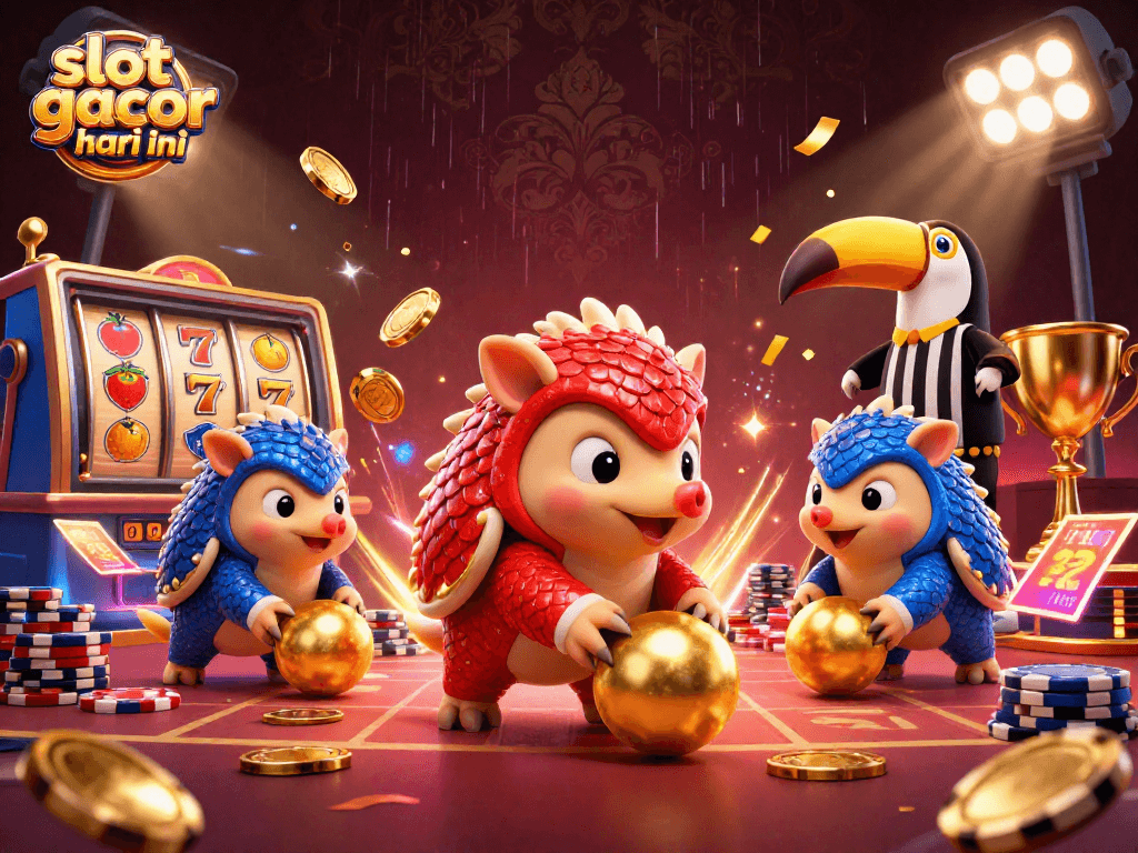 Experience excitement with slot gacor hari ini and the animated pangolins bowling through poker chips.
