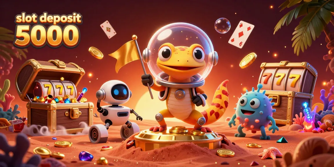 Experience thrilling wins with slot deposit 5000 at a vibrant alien-themed casino.