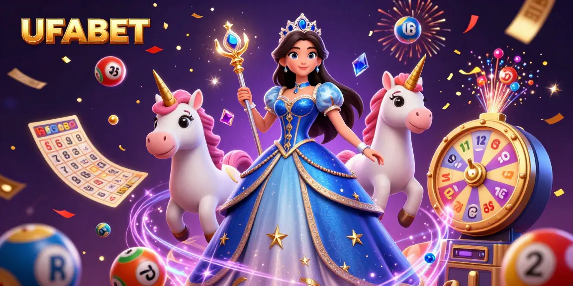 Win big with UFABET's vibrant lottery scene featuring colorful elements and magical visuals.