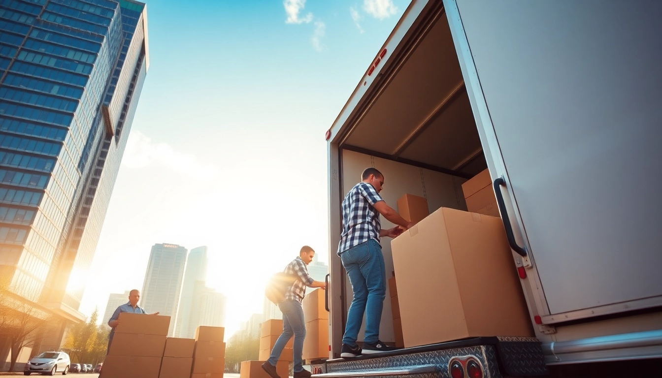 Best movers in Vancouver loading boxes with care into a moving truck during bright outdoor conditions.