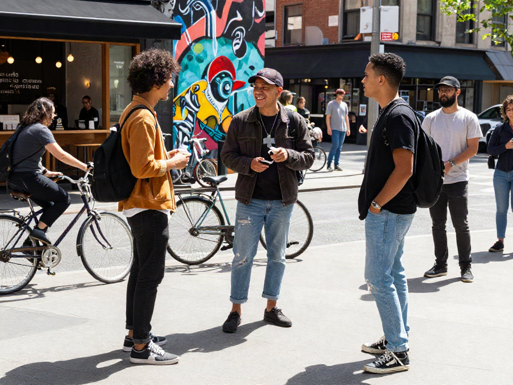 Street fashion lifestyle moment highlighting rokok88 style in an urban setting with trendsetters.