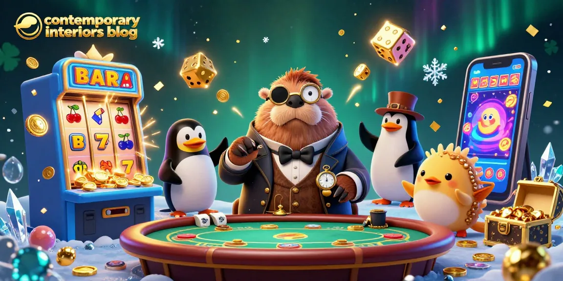 Experience excitement on the contemporary interiors blog with a jolly casino walrus at an underwater poker table.