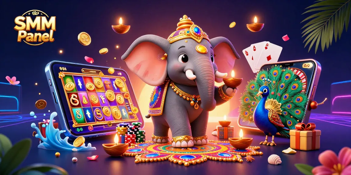 Boost your presence with SMM Panel, featuring a vibrant casino-themed illustration.