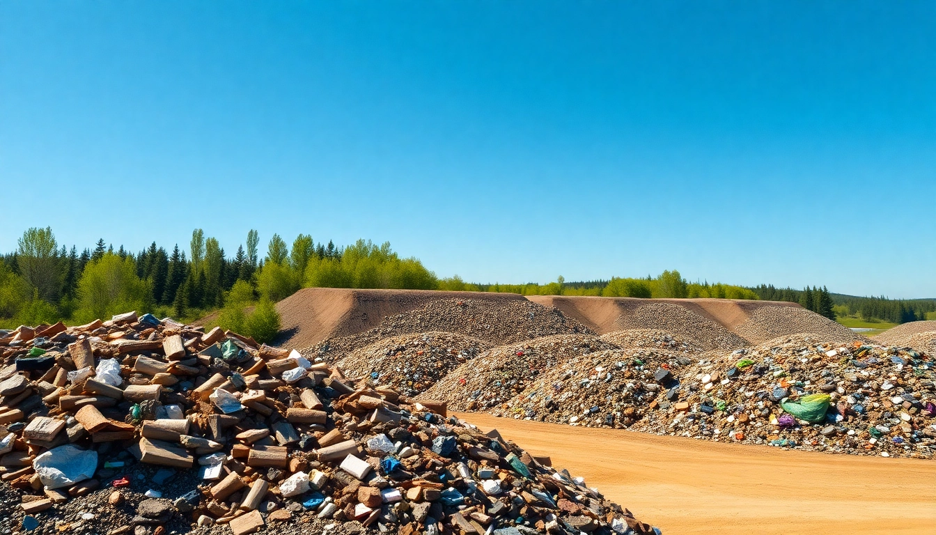 View of the Bonnyville dump showcasing organized waste management operations amidst nature.