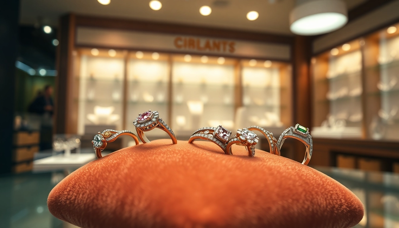 Luxury rings showcased on a soft cushion, highlighting their exquisite designs.