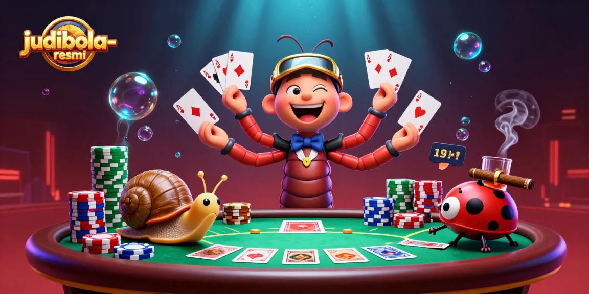 Experience thrilling gameplay at judibola-resmi with dynamic cartoon characters and casino elements.
