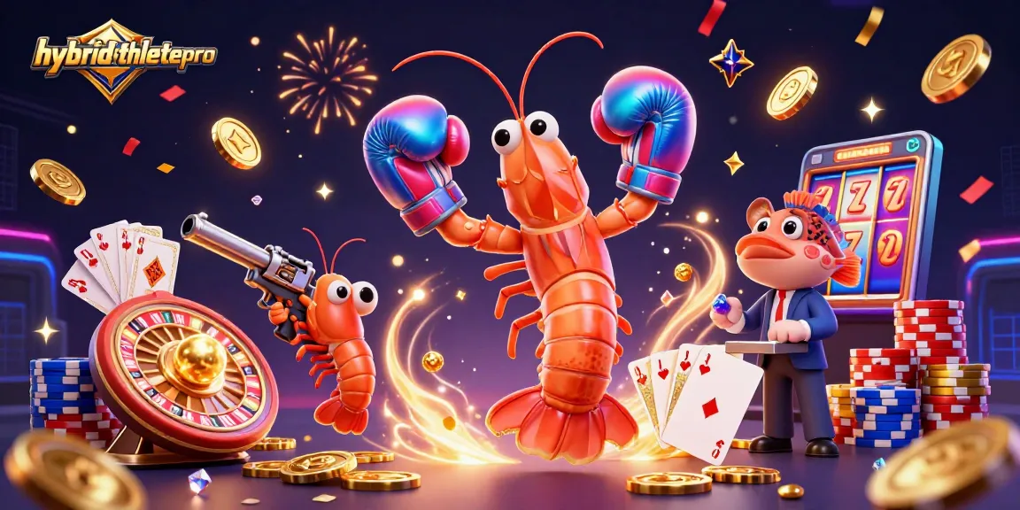Experience winning spins and jackpots with hybridathletepro's vibrant gaming scene featuring lively characters.