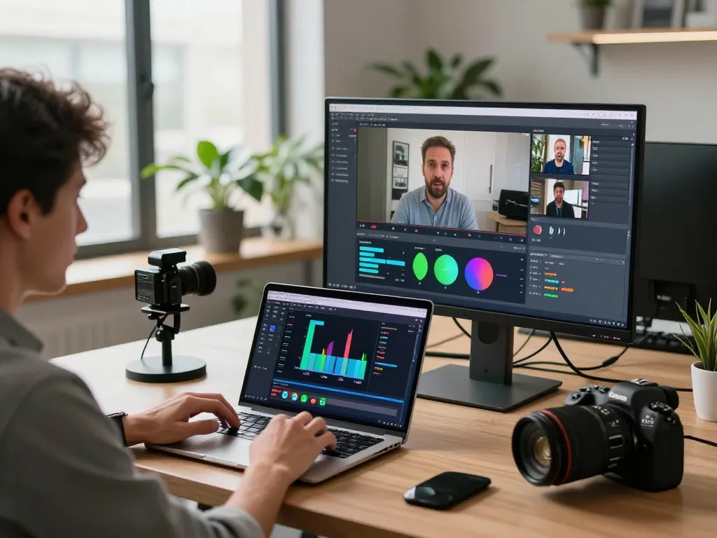 Video to prompt generation in a digital workspace with advanced AI analysis tools in action.