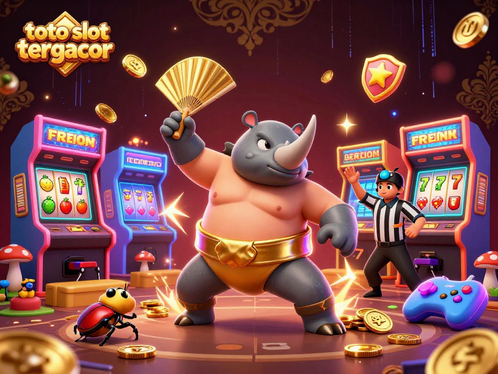 Experience thrilling wins at toto slot tergacor with 3D characters amidst a vibrant game scene.
