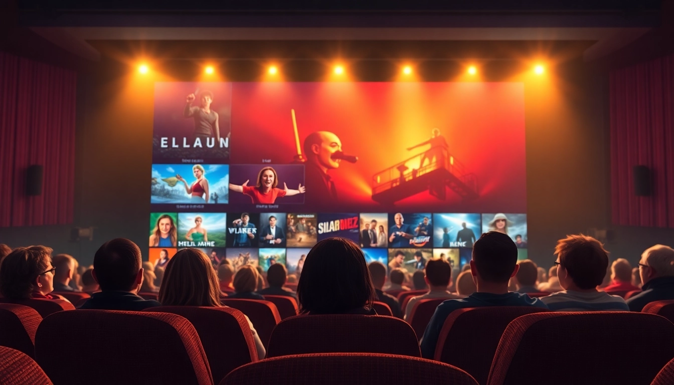 ดูหนังฟรี ในโรงภาพยนตร์ที่เต็มไปด้วยผู้ชมที่ตื่นเต้น