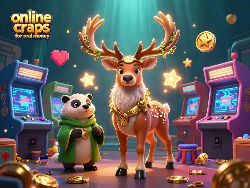 Experience the excitement of online craps for real money with dynamic 3D gaming characters and vibrant details.