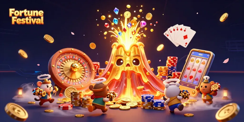 เล่นเกมสล็อตในงานเทศกาลโชคลาภที่มีการหมุนรอกและชนะโบนัส