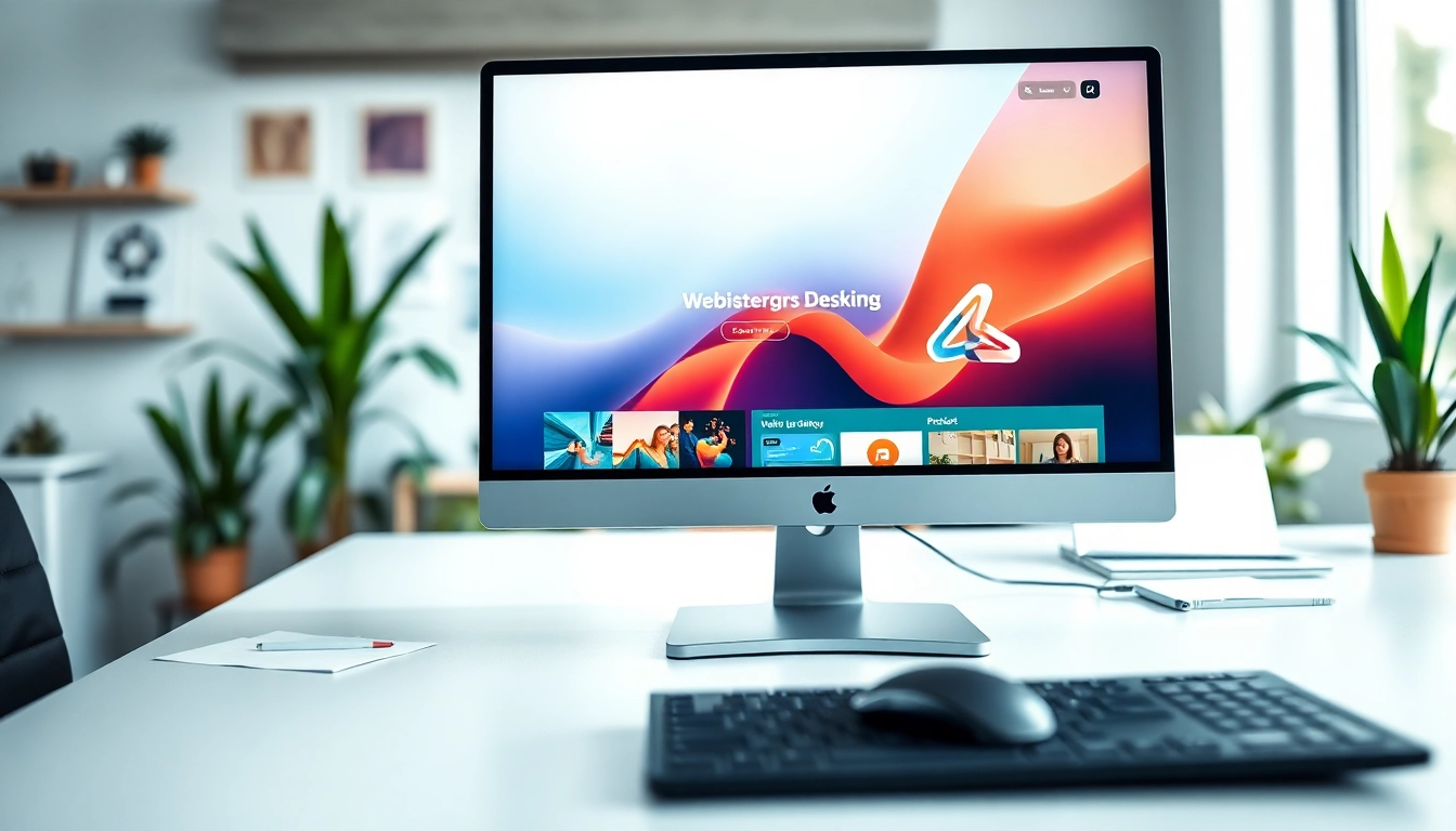 Marcel Hüsig präsentiert ein modernes Webdesign im kreativen Büro.