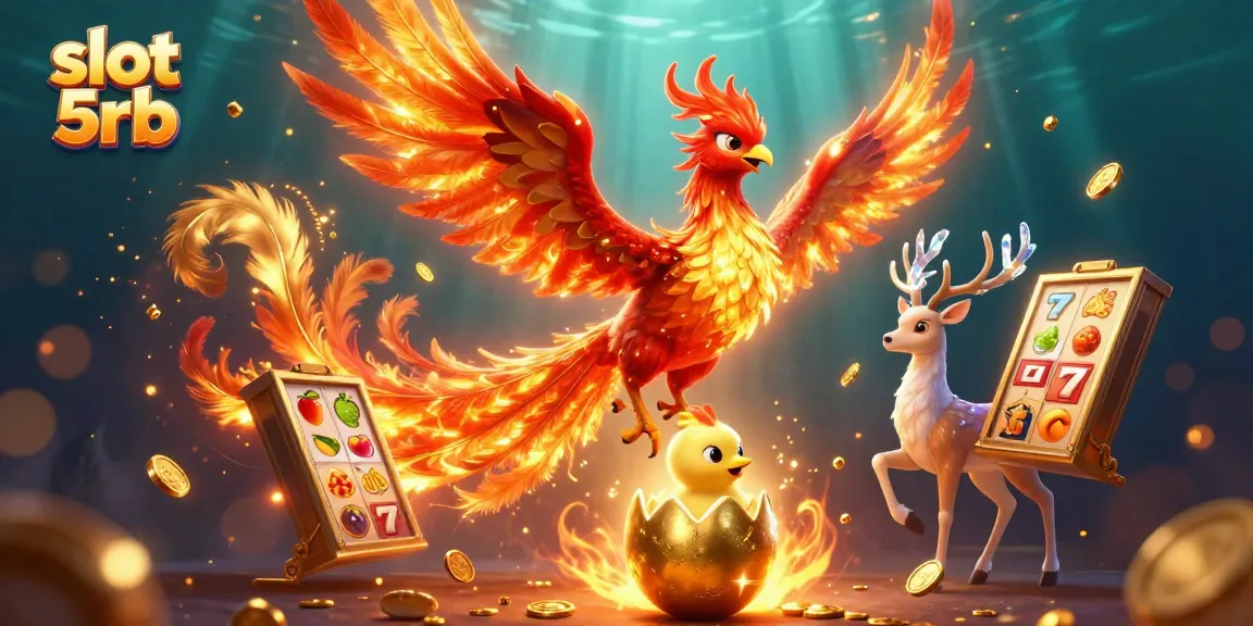 Engage with the slot 5rb experience through a vibrant casino-themed illustration featuring dynamic game elements.
