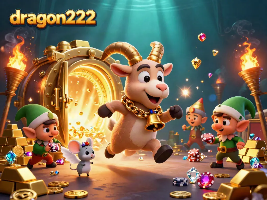 Experience thrilling gameplay with dragon222, featuring a lively 3D casino scene filled with exciting characters and treasures.