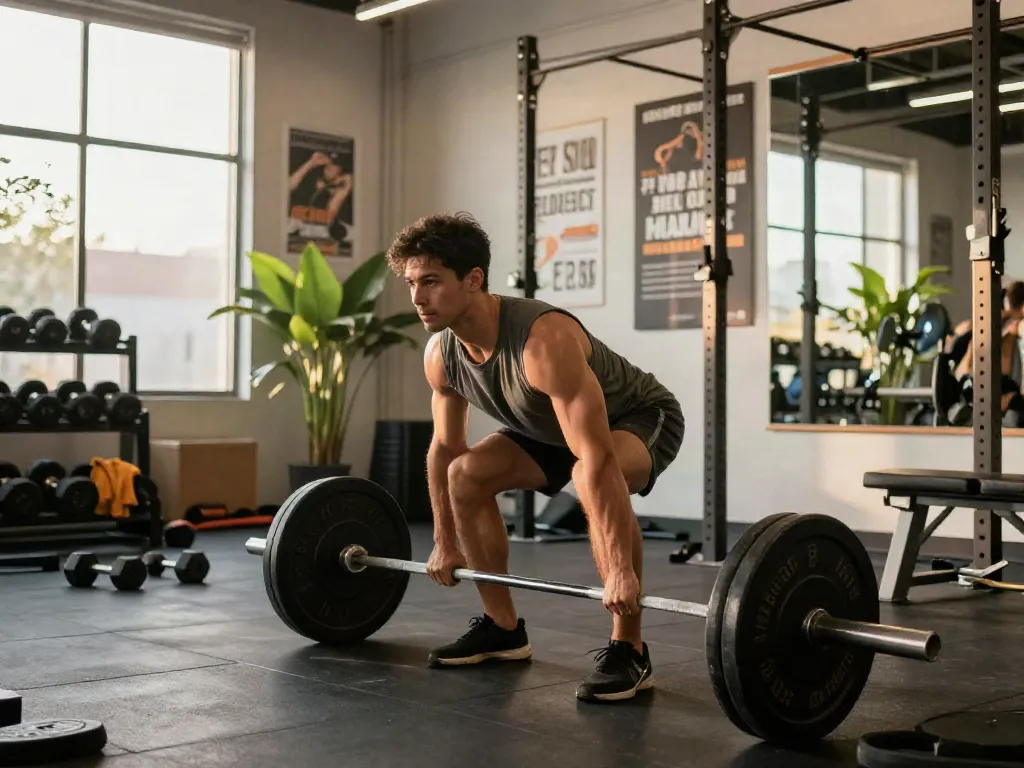 Steroids Anabolizzanti Legali Italia - An athlete performing deadlifts in a modern gym, showcasing fitness dedication and strength training.