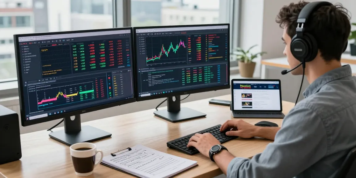 Algorithmic forex data API integrated in a modern software development workspace, showcasing trading code and real-time currency exchange rates.