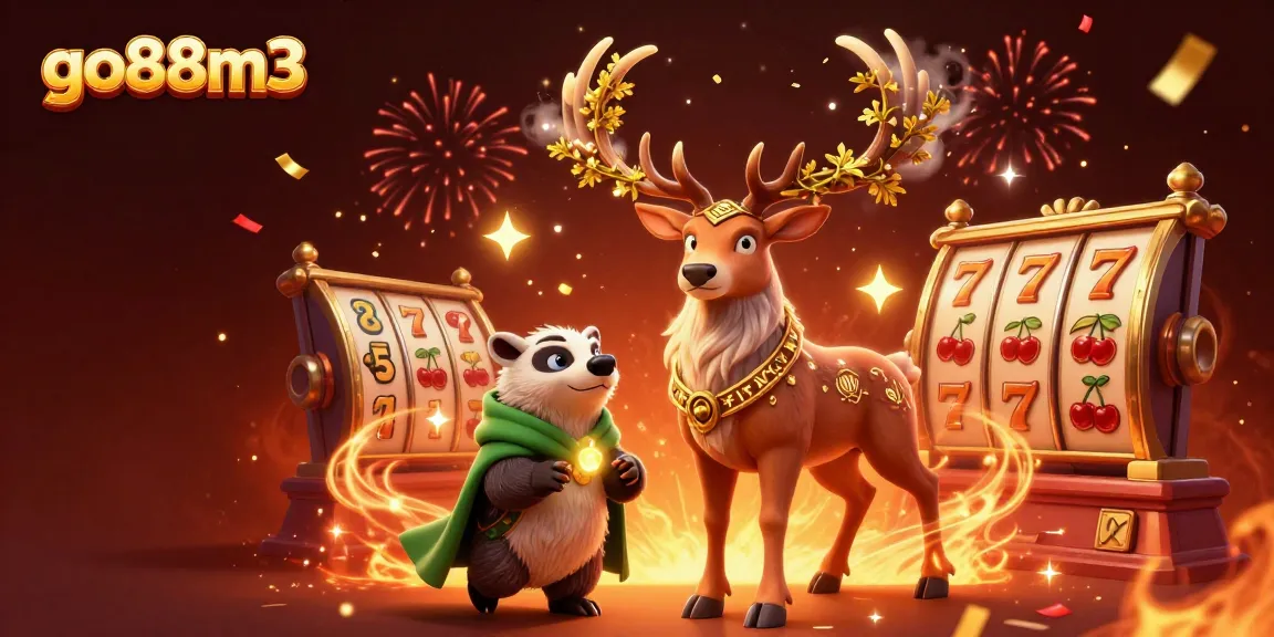 Experience thrilling gameplay with go88m3's vibrant slot reels and animated casino elements.