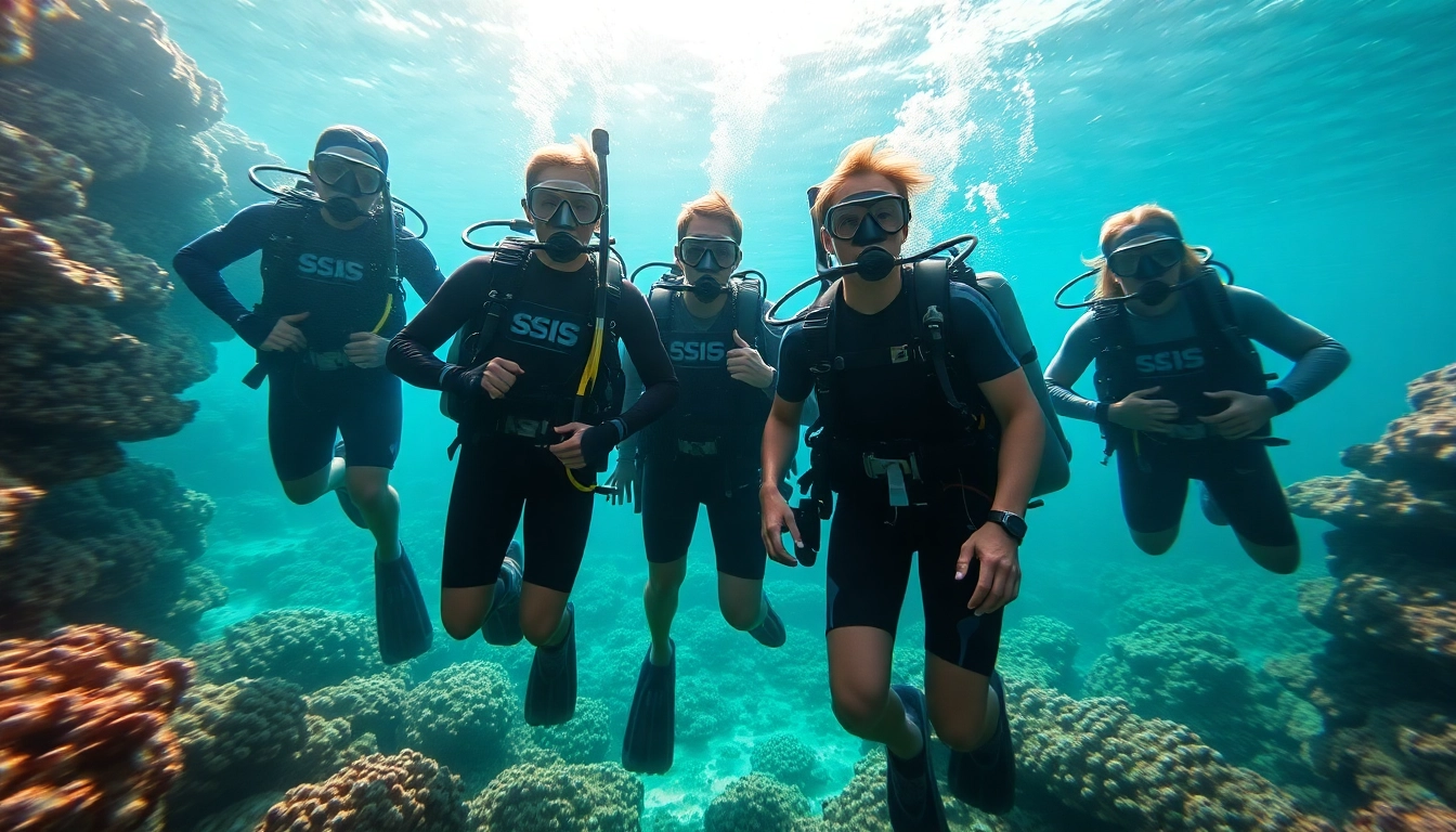 SSI Theorie Kurse mit einem Tauchlehrer, der Schüler unter Wasser ausbildet