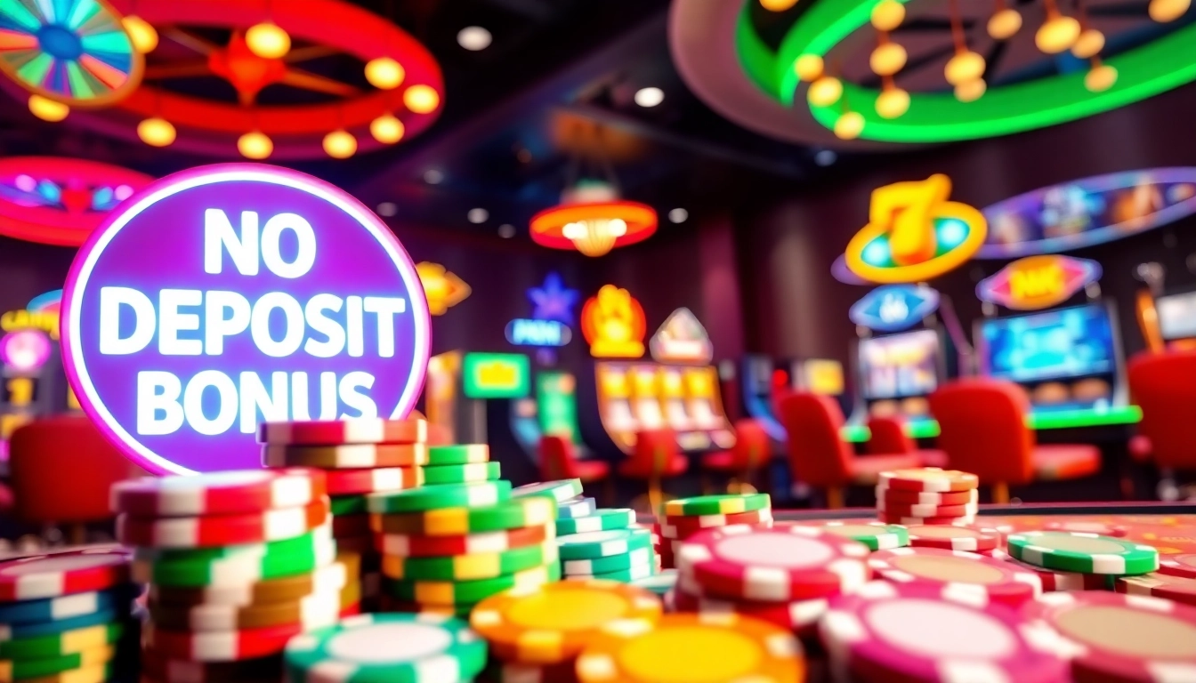 Erlebe neue casino bonus ohne einzahlung auf bunten Casino-Slots und Chips.