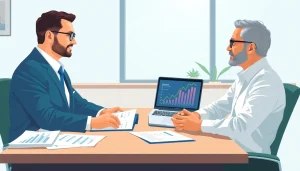 Engaging discussion on tax planning and wealth management between a tax advisor and client.