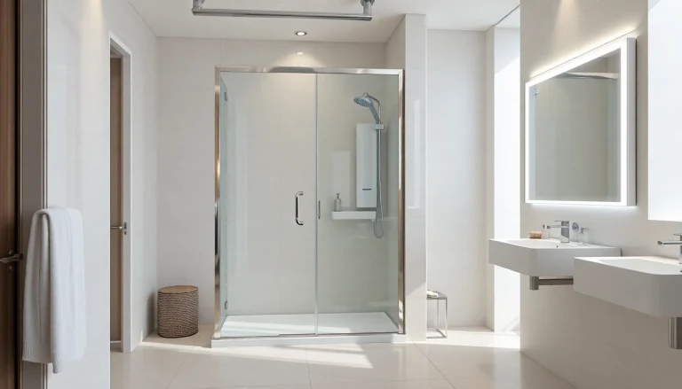 Admire the sirhona fr bathroom designs featuring modern shower cabins and LED mirrors.