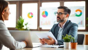 카드깡에 대한 상담을 진행하는 재무 상담사의 모습을 담은 이미지