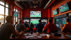 Engaging atmosphere showcasing online sports betting Texas with patrons in a lively sports bar.