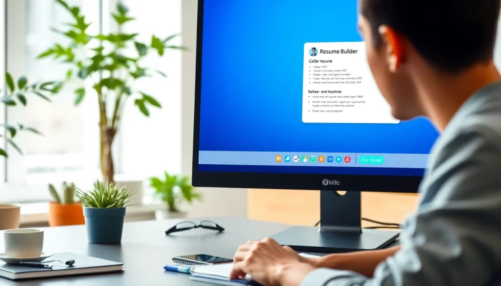 Create and customize your resume using the intuitive Resume Builder interface on a computer.