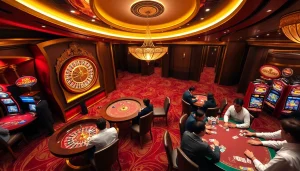 Players enjoying games and betting at RR 88 casino, featuring vibrant atmosphere and luxury.