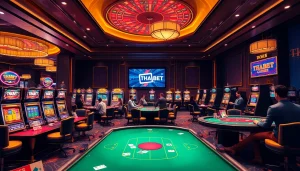 Engaged players enjoying games at THABET online casino, showcasing vibrant tables and exciting betting action.