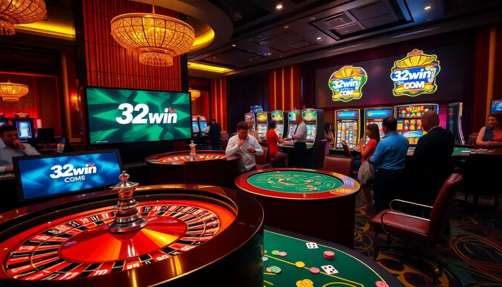 Exciting gameplay experience at 32win com showcasing engaging casino table games and vibrant slot machines.
