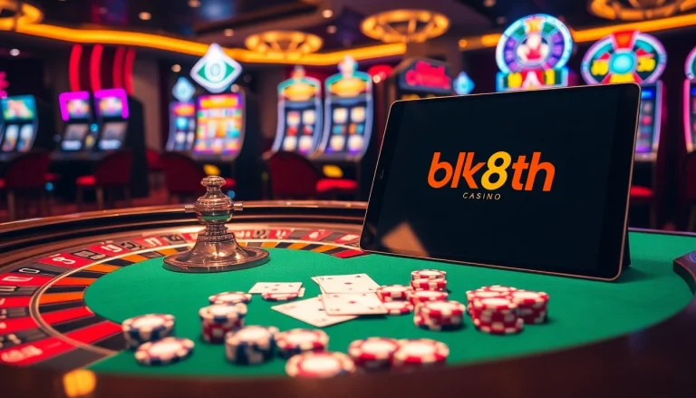 Experience the excitement of bk8th with vibrant casino visuals and thrilling gaming elements.