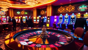 Excited players participating in XX88 gambling at a luxurious casino table.