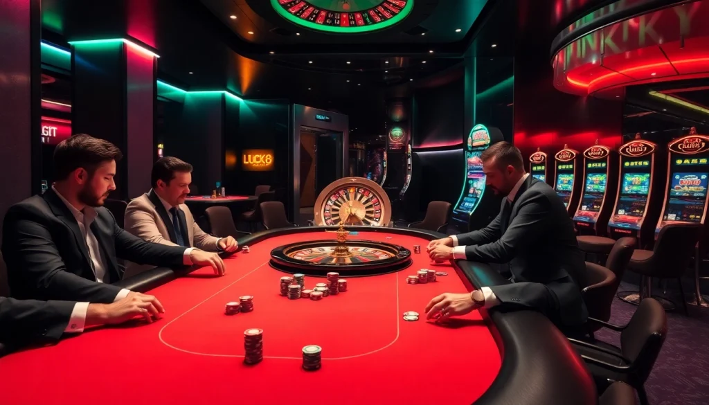 Người chơi tại bàn poker LUCK8 đang tham gia một ván đấu đầy phấn khích, làm nổi bật sự hồi hộp của trò cờ bạc.