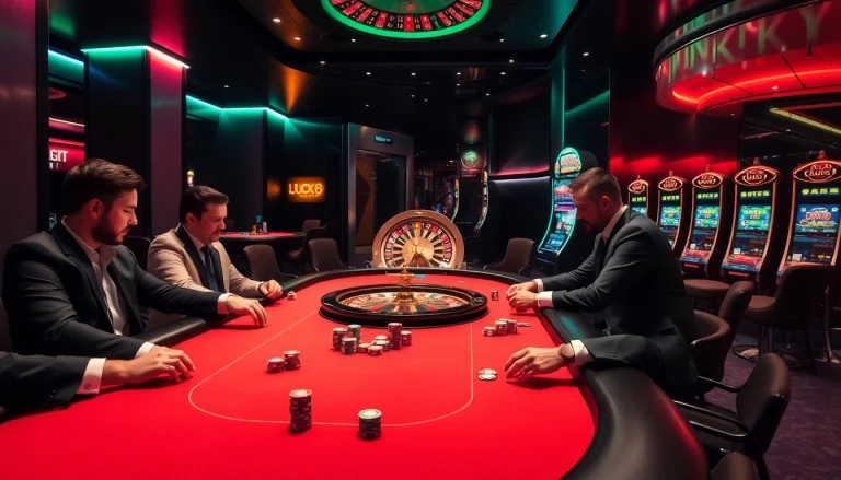 Người chơi tại bàn poker LUCK8 đang tham gia một ván đấu đầy phấn khích, làm nổi bật sự hồi hộp của trò cờ bạc.