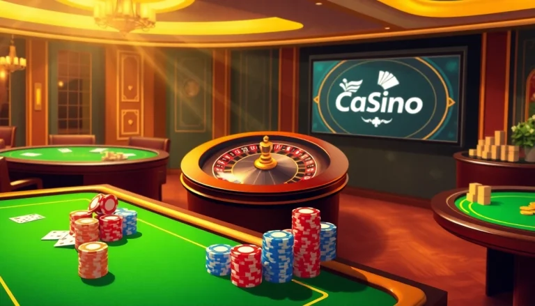 Experience the excitement of רמי אונליין with vibrant casino elements like poker chips and cards.