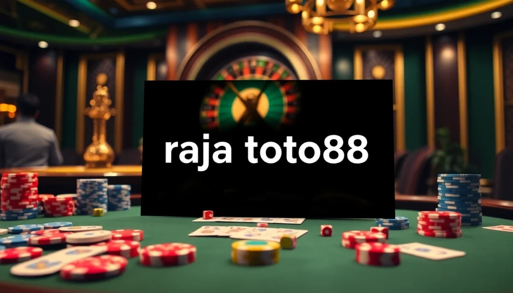 Engage with the thrilling world of raja toto88 as players enjoy vibrant casino games with chips and cards.