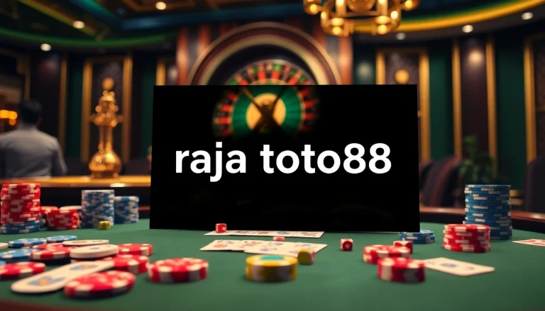 Engage with the thrilling world of raja toto88 as players enjoy vibrant casino games with chips and cards.