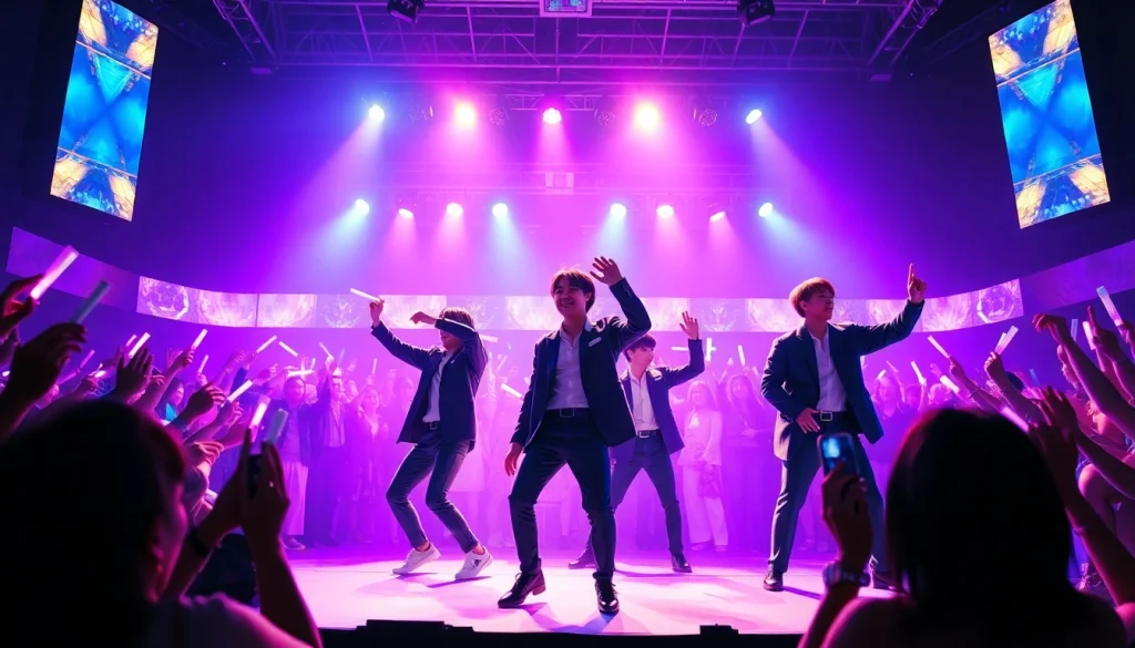 BTS news updates featuring a dynamic concert scene capturing energetic performances and enthusiastic fans